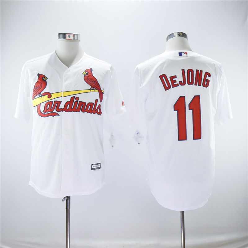 Men St.Louis Cardinals #11 Dejong White Game MLB Jerseys